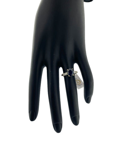 Bague 51 Bague cocktail en or jaune et blanc, diamants et saphirs 58 Facettes