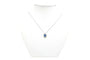 Collier Collier contemporain en or blanc 18 carats serti d'un saphir et de diamants 58 Facettes 21886