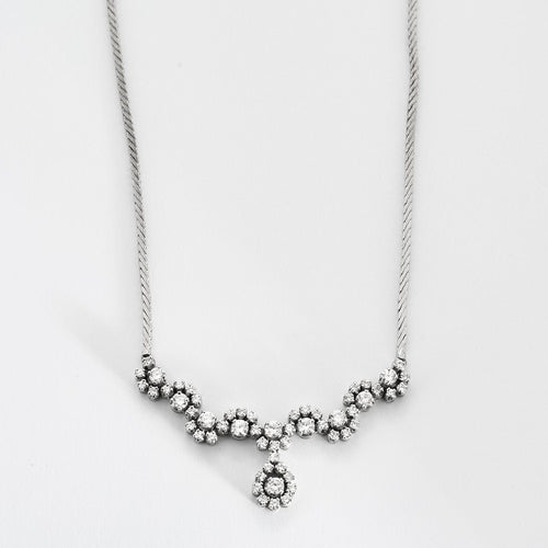Collier parrure or blanc diamant 58 Facettes