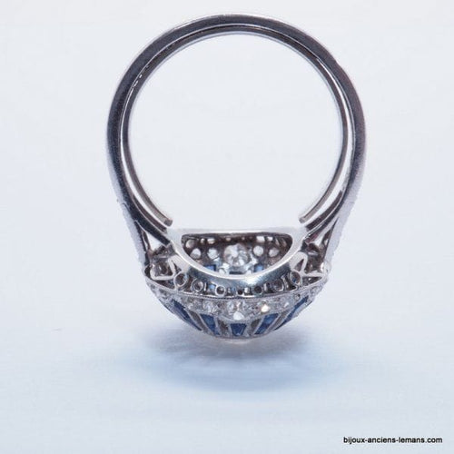 Bague 50 bague art déco diamants saphirs 58 Facettes 4263