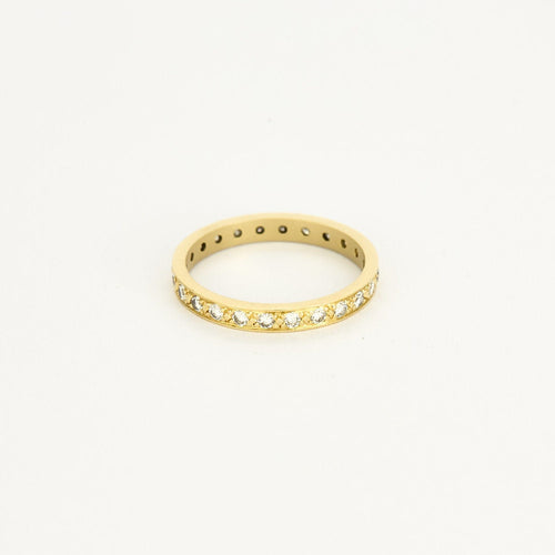 Bague 58,5 Alliance américaine en or jaune et diamants 58 Facettes TOU1500X2