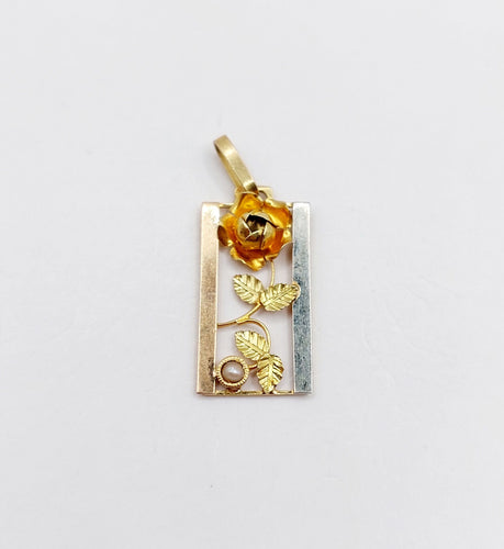 Pendentif Pendentif art déco trois or jaune et perle 58 Facettes B01005