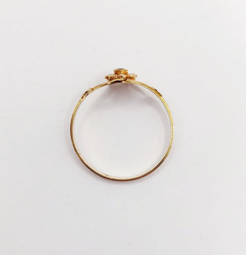 Bague 60 Bague fleur Art nouveau en or 18k, pierre rouge et perles (circa 1900) 58 Facettes A06426