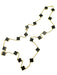 Collier VAN CLEEF & ARPELS. Sautoir "Alhambra vintage" or et onyx 58 Facettes