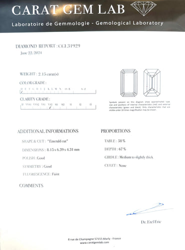 Bague 56 CARTIER. Bague Solitaire Diamant 2.15ct D VS2 58 Facettes