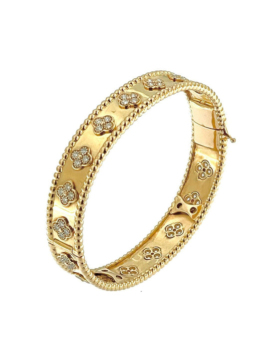 Bracelet Van Cleef & Arpels - Bracelet modèle "Perle Clovers" en or rose et diamants 58 Facettes