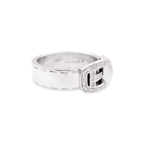 Bague 53 Bague Gucci "Ceinture" or blanc, diamants. 58 Facettes 34417