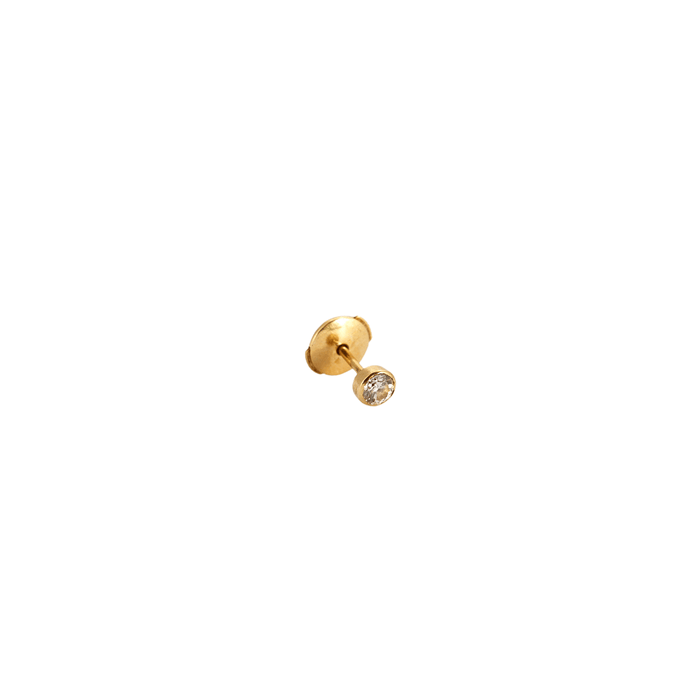 Pair of yellow gold and diamond earrings