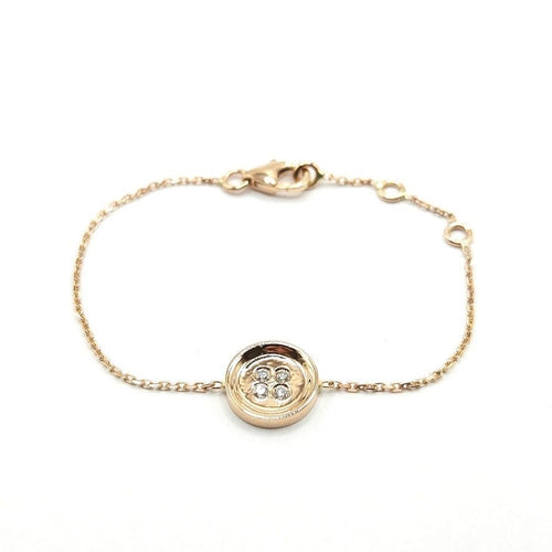 Bracelet Bracelet or rose diamants signé Ely Bela 58 Facettes