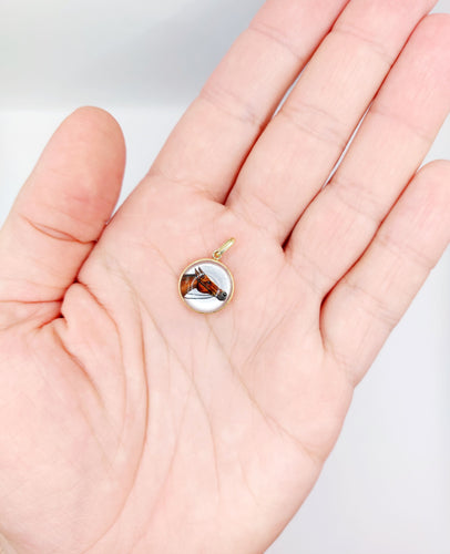 Pendentif Pendentif or jaune, cristal d'Essex tête de cheval (circa 1900) 58 Facettes A04957