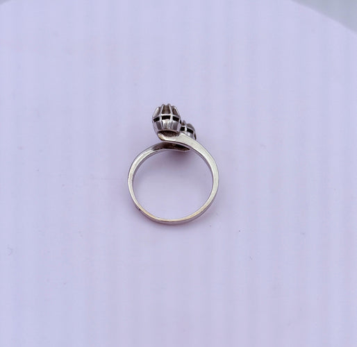 Bague 56 Bague Toi & Moi or gris diamants 58 Facettes