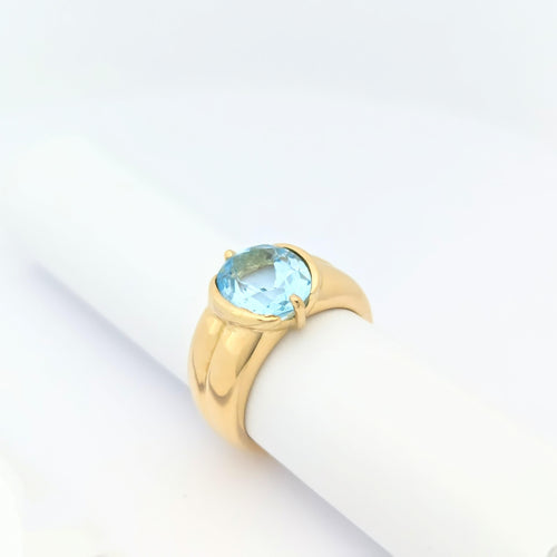 Bague 49 Bague en or jaune et topaze 58 Facettes 29045