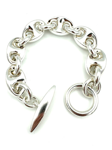 Bracelet HERMES. Collection "Neptune", important bracelet vintage argent 58 Facettes