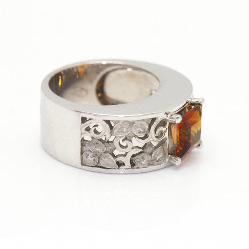 Bague 54.5 CARRERA - Bague Or blanc Citrine 58 Facettes D360526FJ