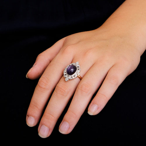 Bague 55 Bague ancienne saphir étoilé 58 Facettes