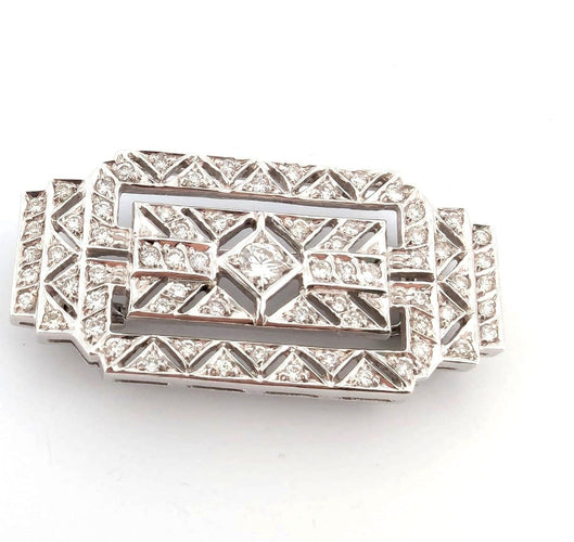 Broche Broche Art Déco en or blanc avec diamants 58 Facettes