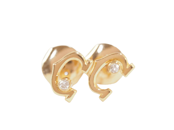 Boucles d'oreilles Boucles d'oreilles Cartier C en or jaune et diamants 58 Facettes 33295