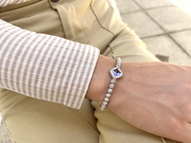 Bracelet Bracelet Fred Pain de Sucre en or gris 18K avec tanzanite 4,50 ct et diamants - Edition 75 ans - Full Set 58 Facettes FB08115