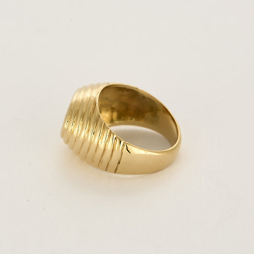 Bague 54 Bague dôme en or jaune et émeraude 58 Facettes TAR1358