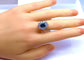 Bague 55 Bague or blanc, saphir 2,11 carats et 10 diamants 58 Facettes AB431