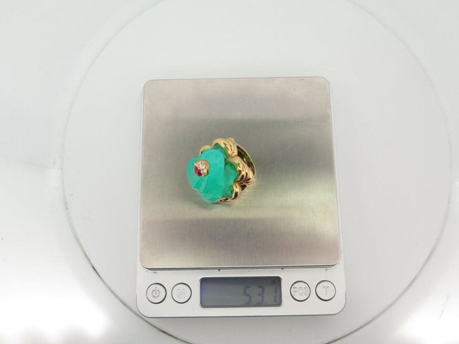 Bague 52 bague EVA SEGOURA grenouille t52 monture or jaune 18k 53.3gr diamant rubis 58 Facettes 270130