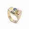Bague 55 Bague tank or jaune, saphir & diamants 58 Facettes