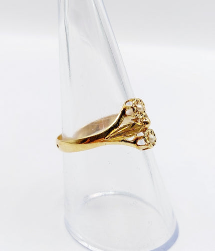 Bague 55.5 Bague toi et moi Art nouveau en or 18k et perles (circa 1900) 58 Facettes A06501