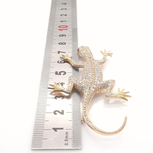 Broche Broche salamandre Or rose Diamants 6.94 ct 58 Facettes