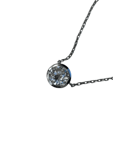 Collier Pendentif chainette or blanc et diamant 58 Facettes 248797