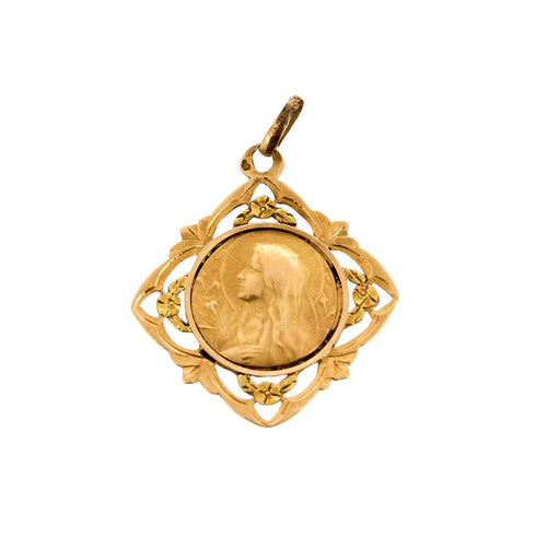Pendentif Médaille vierge Marie or jaune 58 Facettes CHA01783