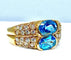 Bague 59 Bague bandeau Or jaune Topaze Diamants 58 Facettes AB229