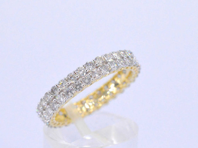 Bague 54 Bague d'éternité en or jaune avec diamants 58 Facettes 2209