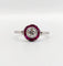 Bague 54.5 Bague cible art deco Platine diamant taille ancienne et rubis synthétiques calibrés (circa 1910) 58 Facettes A05992