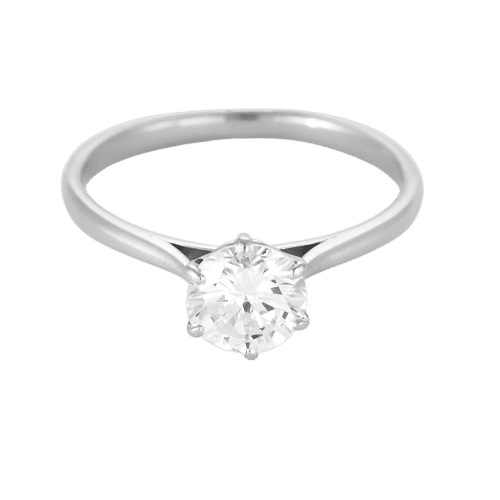 Bague 54 Bague Solitaire  en or blanc et diamant 58 Facettes RAM3248