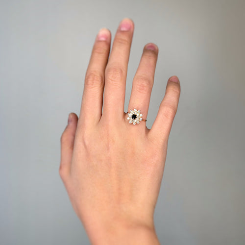 Bague 51 Bague Marguerite - Or rose, Diamants & Saphir 58 Facettes 250365R