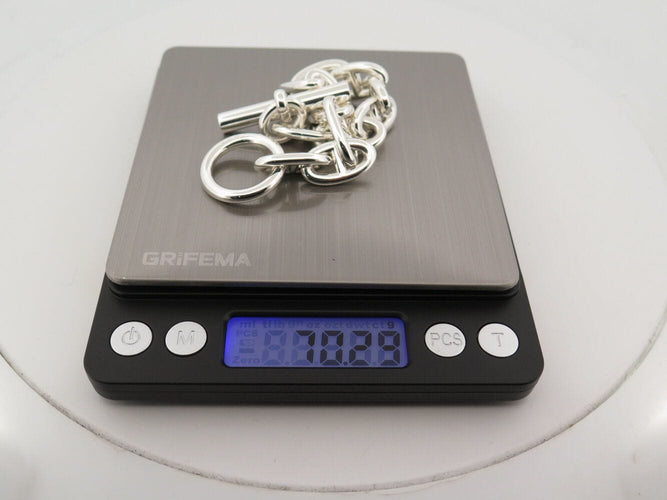 bracelet HERMES chaine d'ancre gm h101672b 12 maillons argent 70gr