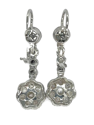 Boucles d'oreilles Boucles d'oreilles vintage platine et diamants 1 ct 58 Facettes 68701
