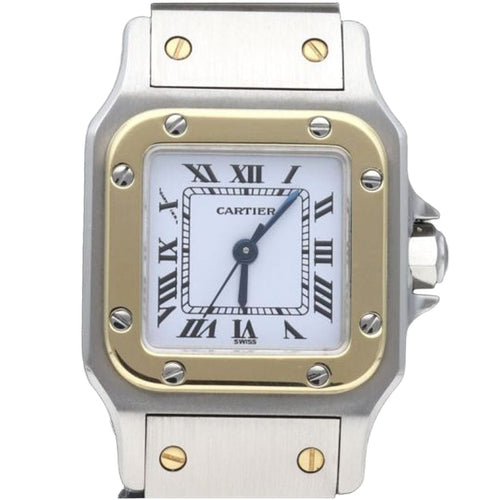 Montre Cartier Montre Santos Dame Or Jaune 18K Et Acier 58 Facettes MT42450