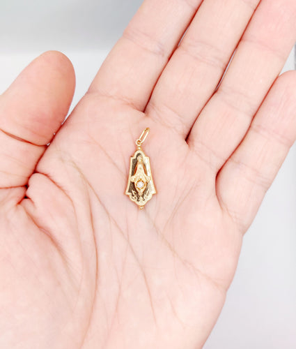 Pendentif Pendentif or rose et or jaune orné d'une perle (circa 1900) 58 Facettes A06293