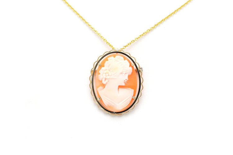 Pendentif Pendentif années 50 or jaune, camée 58 Facettes B706