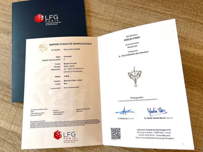 Collier Collier pendentif Art Nouveau perles fines et diamants en or 18K 58 Facettes AA 1620