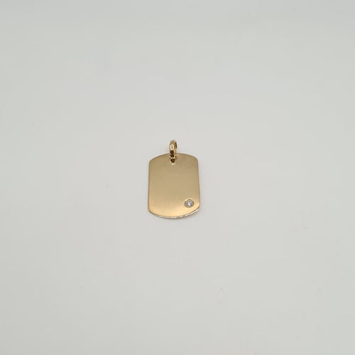 Pendentif Pendentif plaque or jaune sertie d’un diamant naturel 58 Facettes