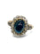 Bague ancienne or rose saphir cabochon 3,5 ct et diamants 0,60 ct 58 Facettes 1097