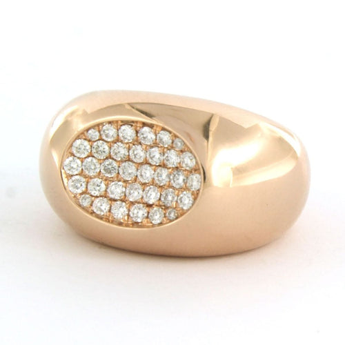 Bague 55 Bague en or rose avec diamants taille brillant jusqu'à 0,80 ct 58 Facettes