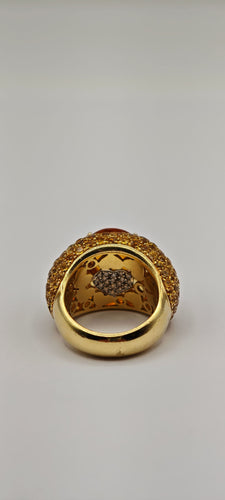 Bague Bague citrine, saphirs et diamants en or jaune 18k 58 Facettes 21025983