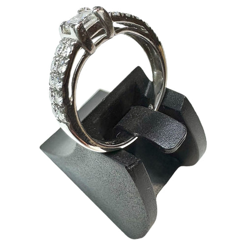 Bague 51 Bague Solitaire or blanc diamant Princesse 58 Facettes