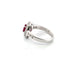 Bague 58 Bague en or blanc massif avec rubis et diamants 58 Facettes