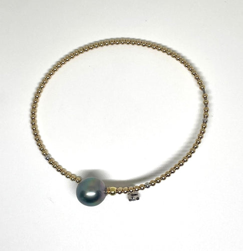 Bracelet Bracelet or, perle de Tahiti et diamant 58 Facettes