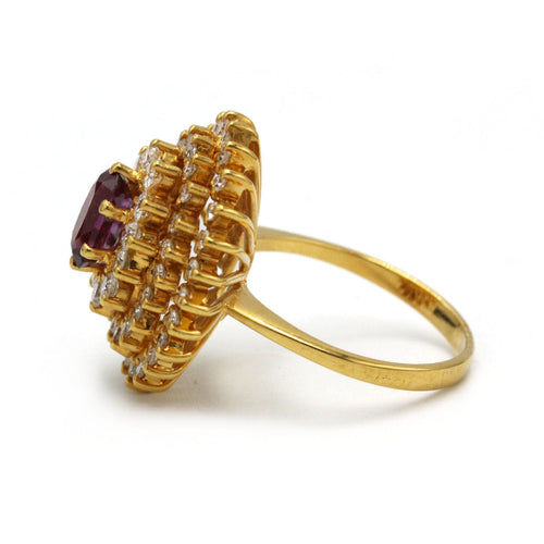 Bague 54 Bague - Or, Diamants & Saphir rose 58 Facettes 250140R