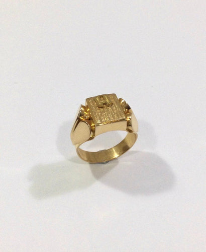 Bague 50.5 Bague Chevalière or rose monogrammée H 58 Facettes 949551